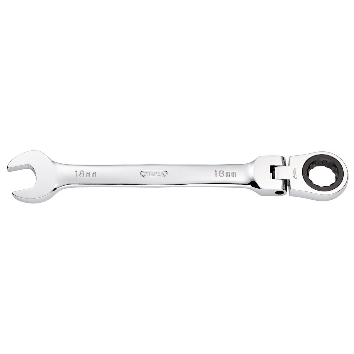 Draper HI-TORQ® Metric Flexible Head Ratcheting Combination Spanner 18mm 52020 White Rose Tools