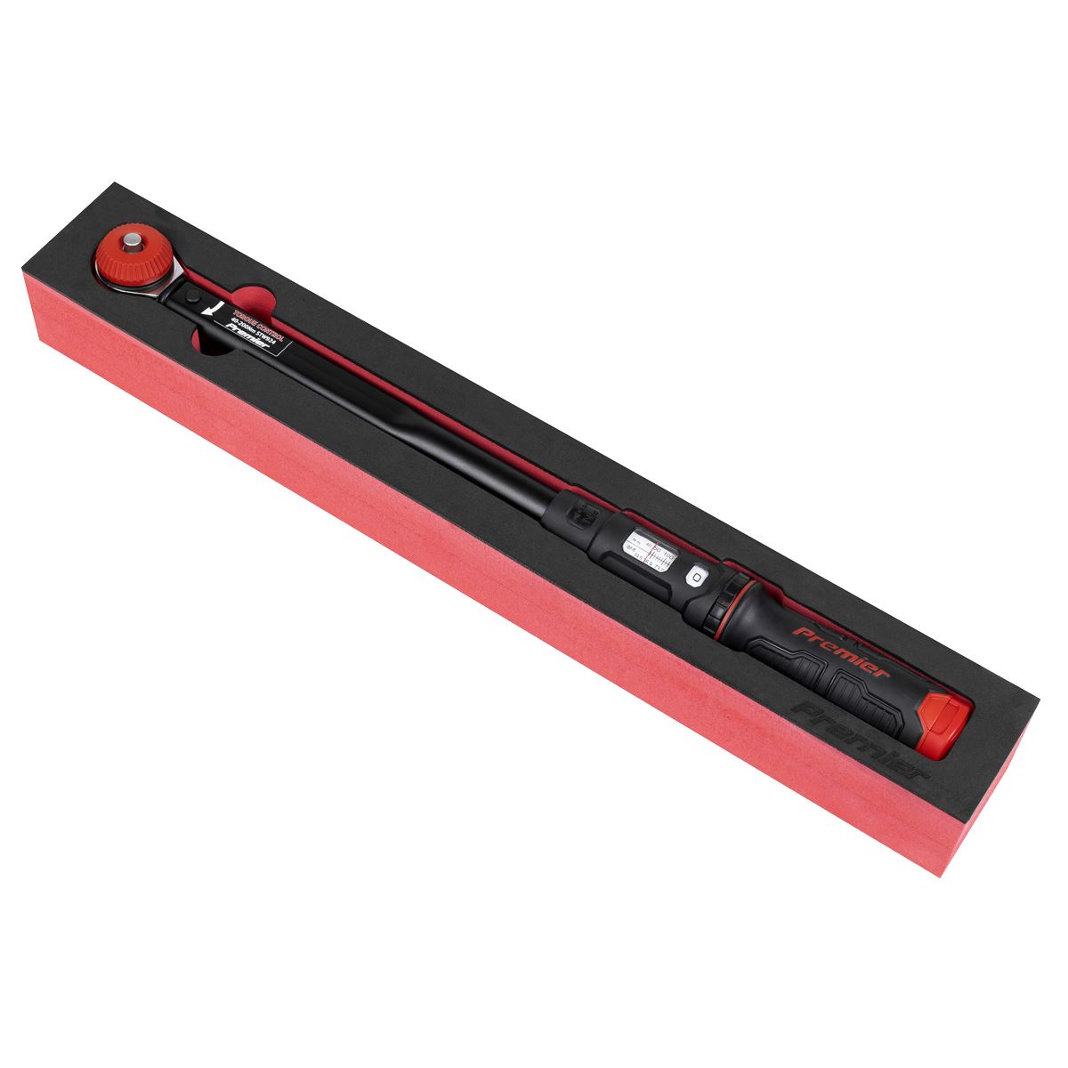 Sealey Premier Black Calibrated Micrometer Torque Wrench with 1/2"Sq Push-Through Drive 40-200Nm White Rose Tools