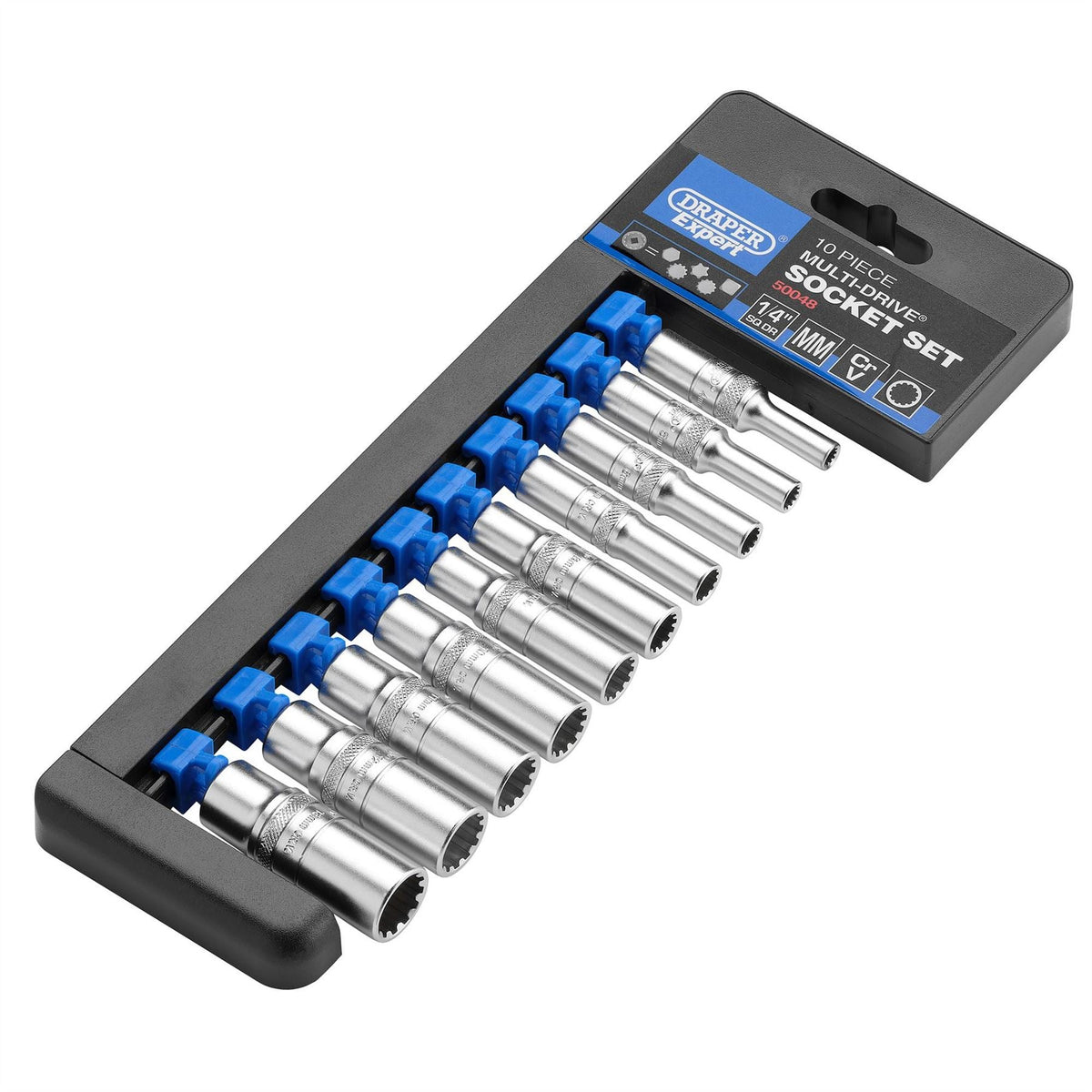 Draper Expert Multi-Drive® Metric Deep Socket Set 1/4" Sq. Dr. (10 Piece) 50048 White Rose Tools