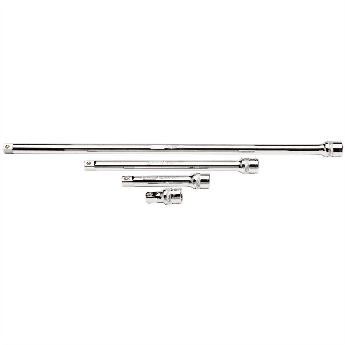 Draper Expert Extension Bar Set 1/2" Sq. Dr. Polished Chrome (4 Piece) 16769 White Rose Tools