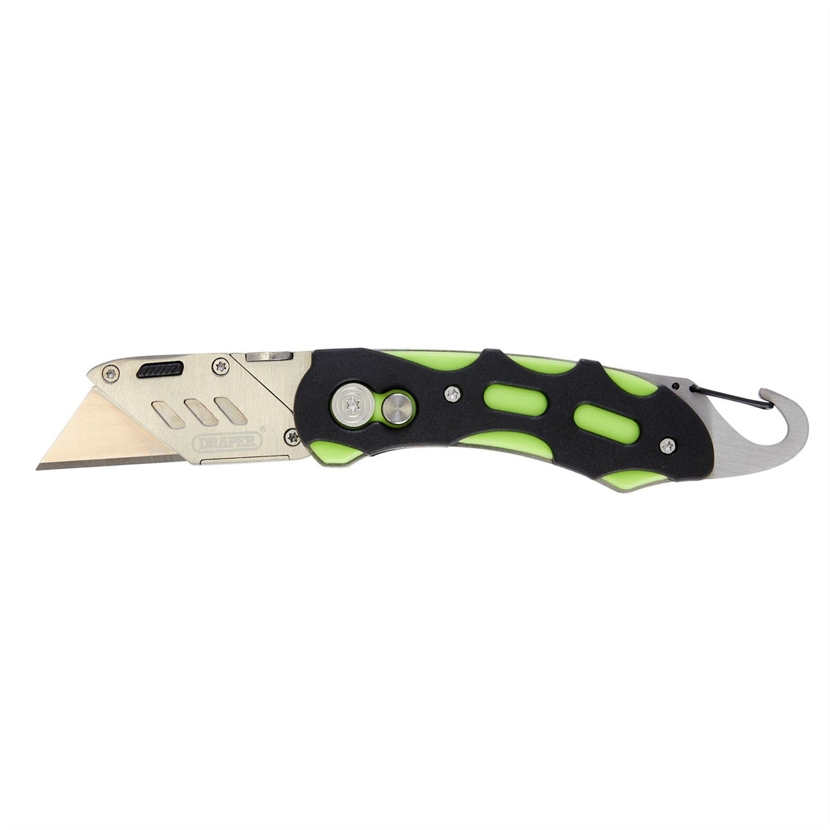 Draper Folding Trimming Knife with Belt Clip Green/Orange 24424 White Rose Tools