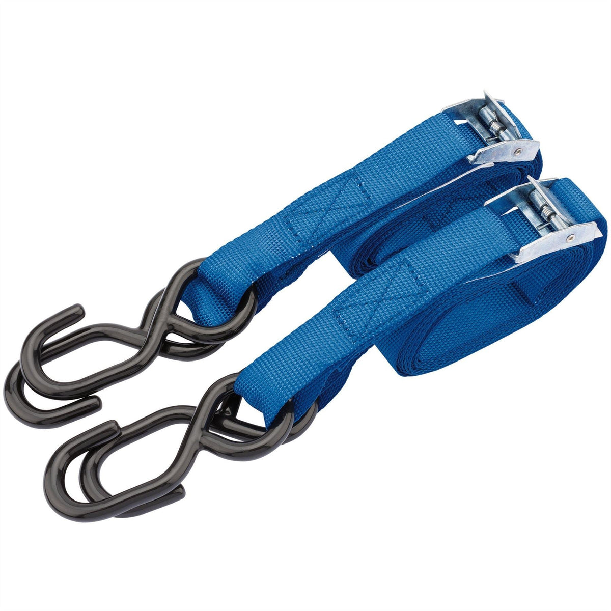 Draper Ratcheting Tie Down Straps 2.5m x 25mm 125kg (2 Piece) 60962 White Rose Tools