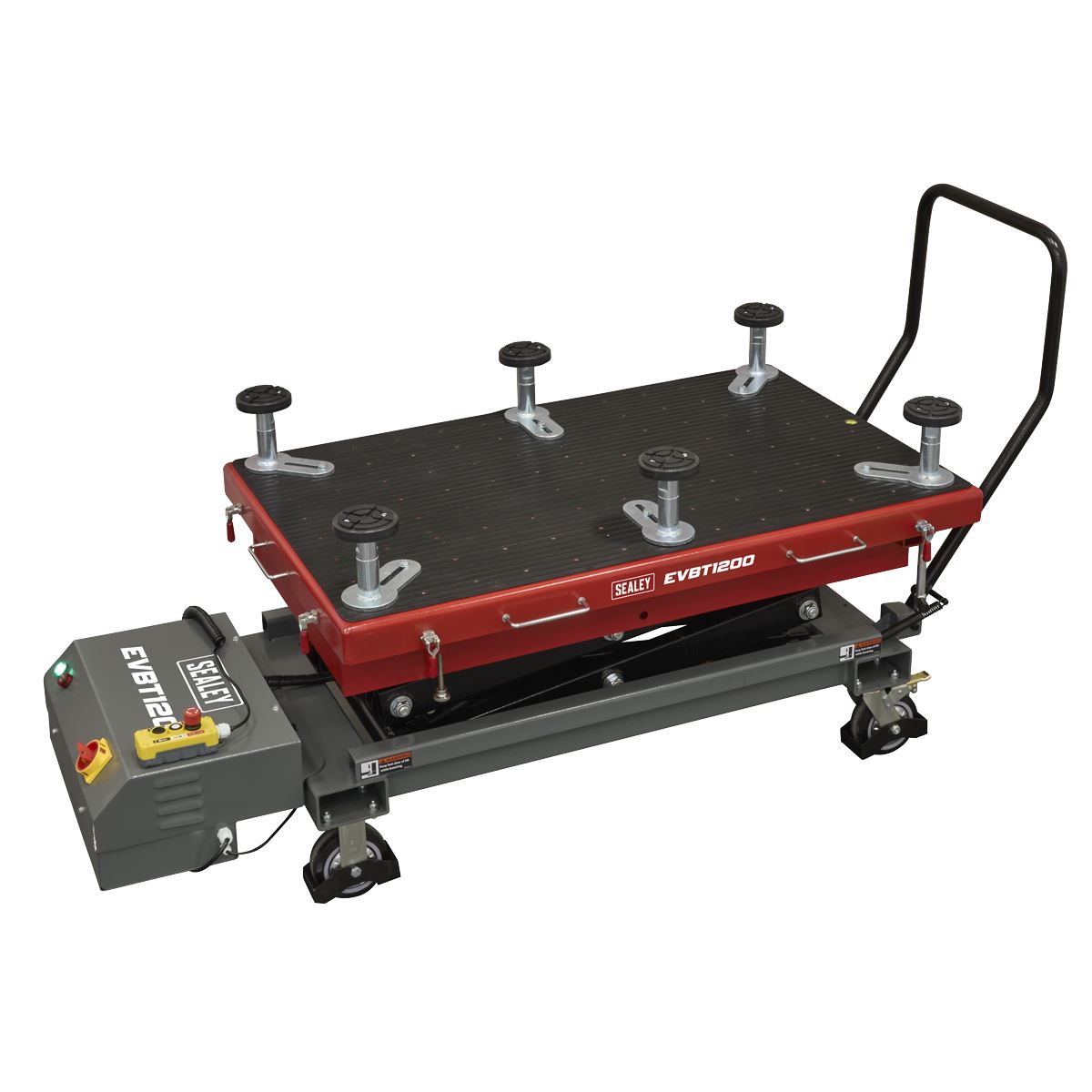 Sealey High Lift EV Battery Lift/Hydraulic Platform Truck 1200kg Capacity White Rose Tools