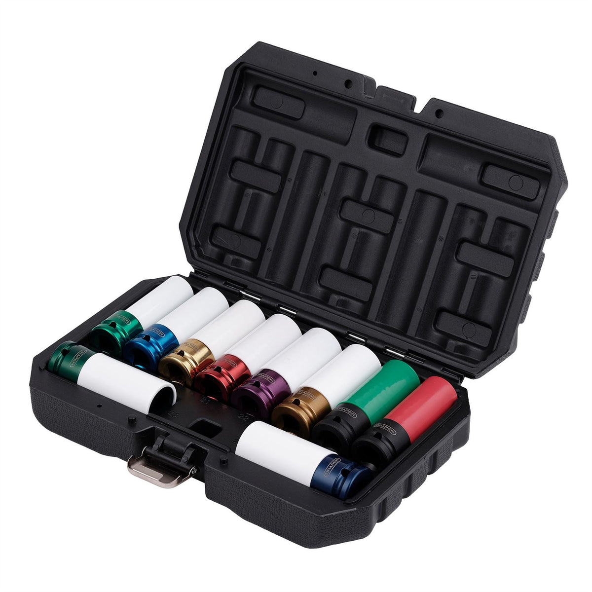 Draper Alloy Wheel Nut Socket Set 1/2" Sq. Dr. (10 Piece) 31807 White Rose Tools
