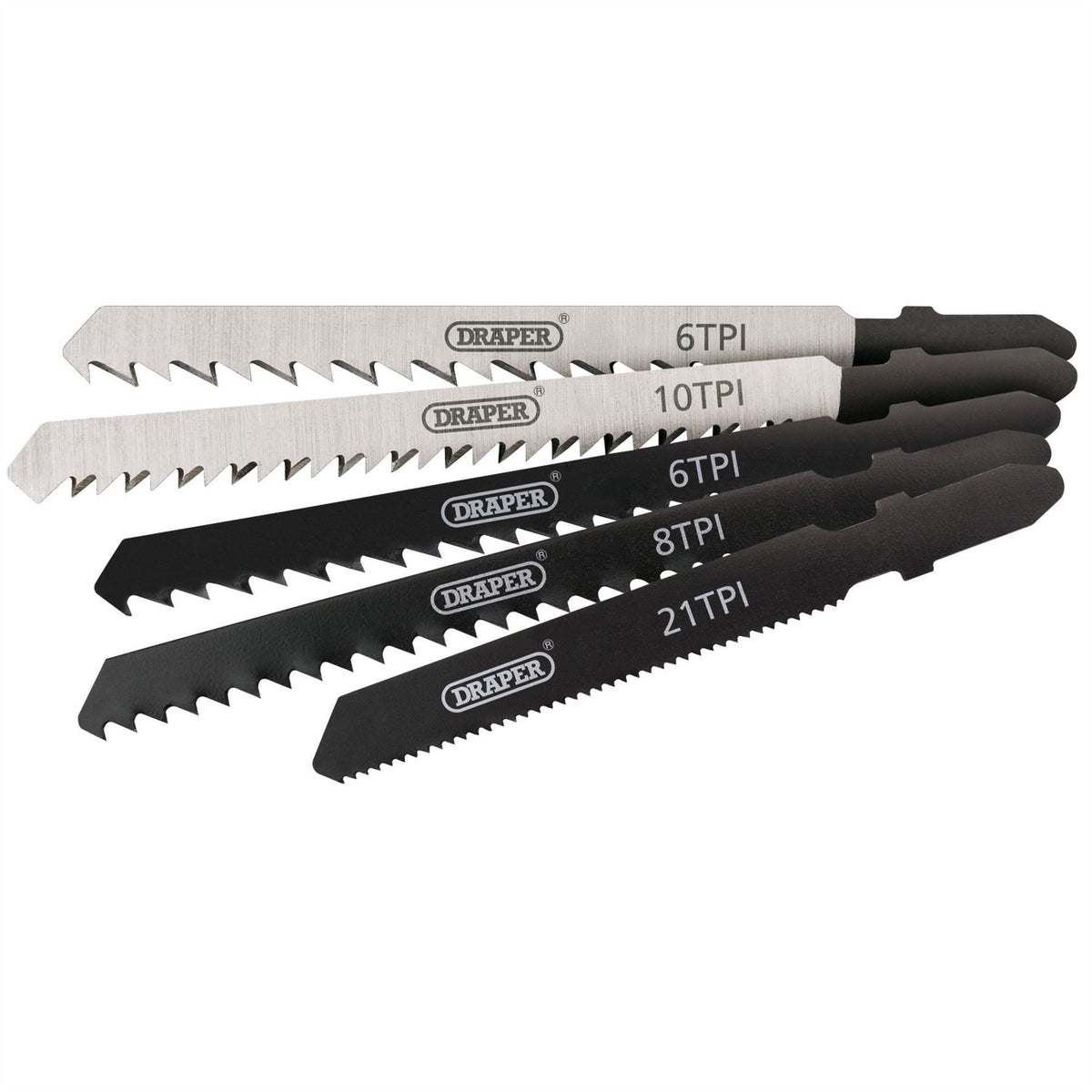 Draper Assorted Jigsaw Blade Set (5 Piece) 81734 White Rose Tools