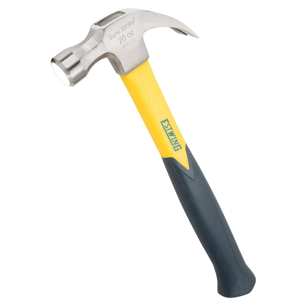 Estwing EMRF20C Sure Strike Curved Claw Hammer with Fibreglass Handle 20oz/567g 24082 White Rose Tools
