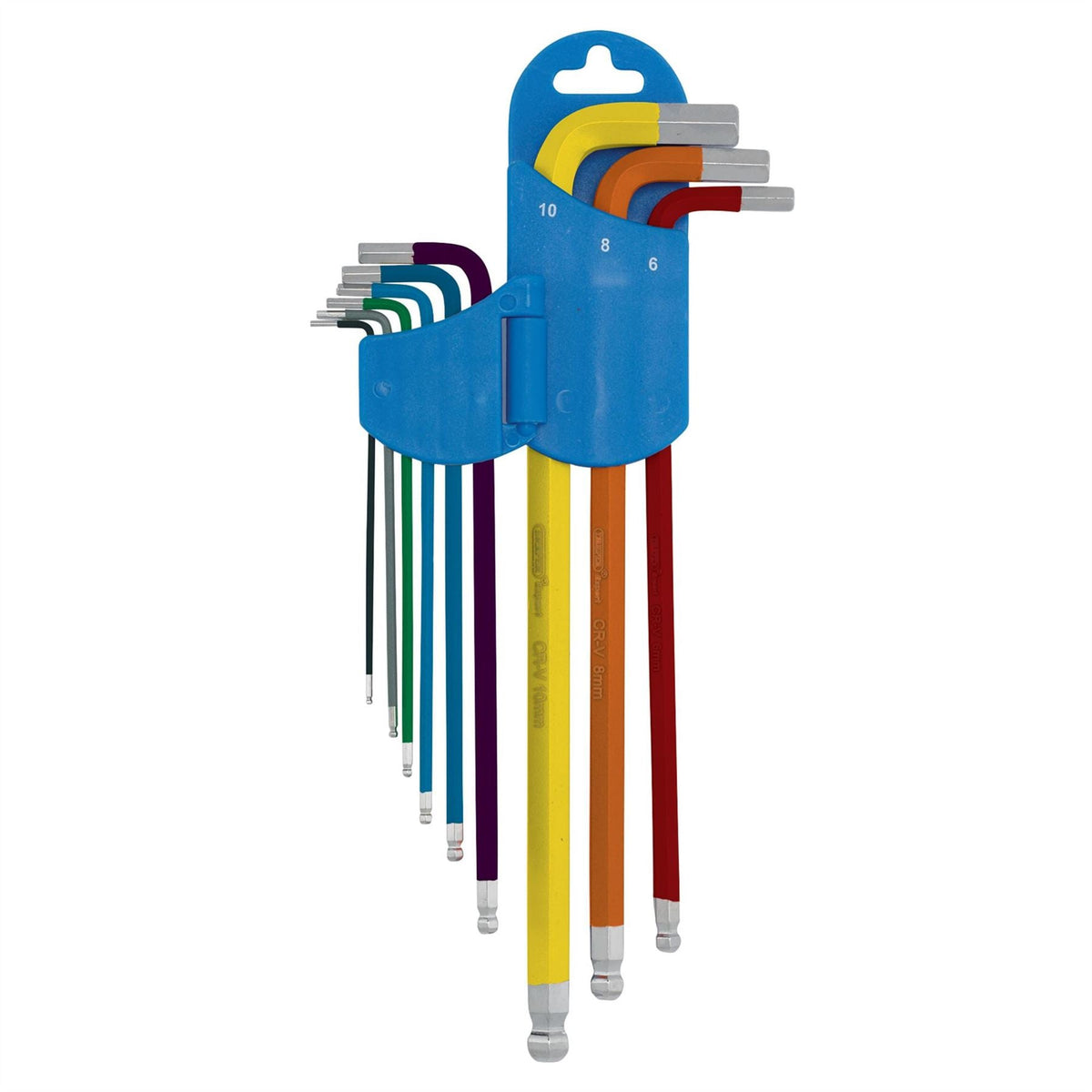 Draper Expert Metric Extra Long Hex. and Ball End Key Set Colour Coded (9 Piece) 66134 White Rose Tools