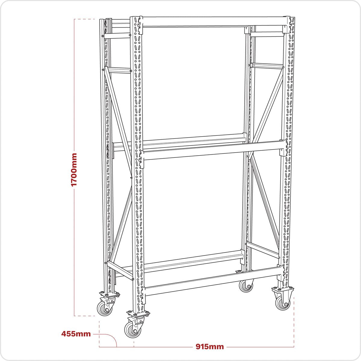 Sealey 2-Level Mobile Tyre Rack 200kg Capacity Per Level