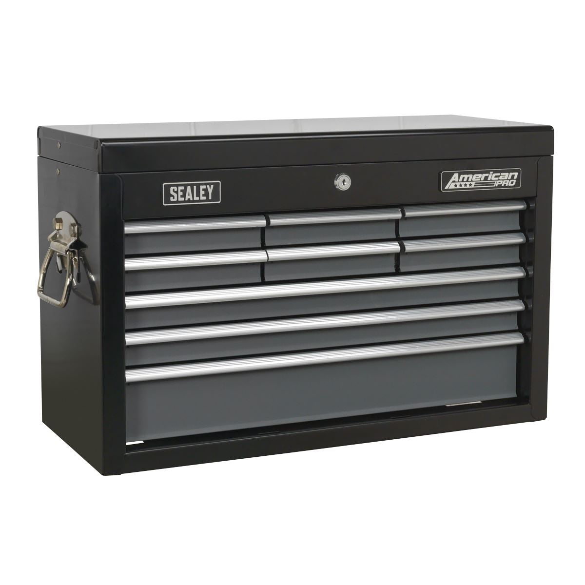 Sealey American Pro Topchest 9 Drawer with Ball-Bearing Slides - Black/Grey