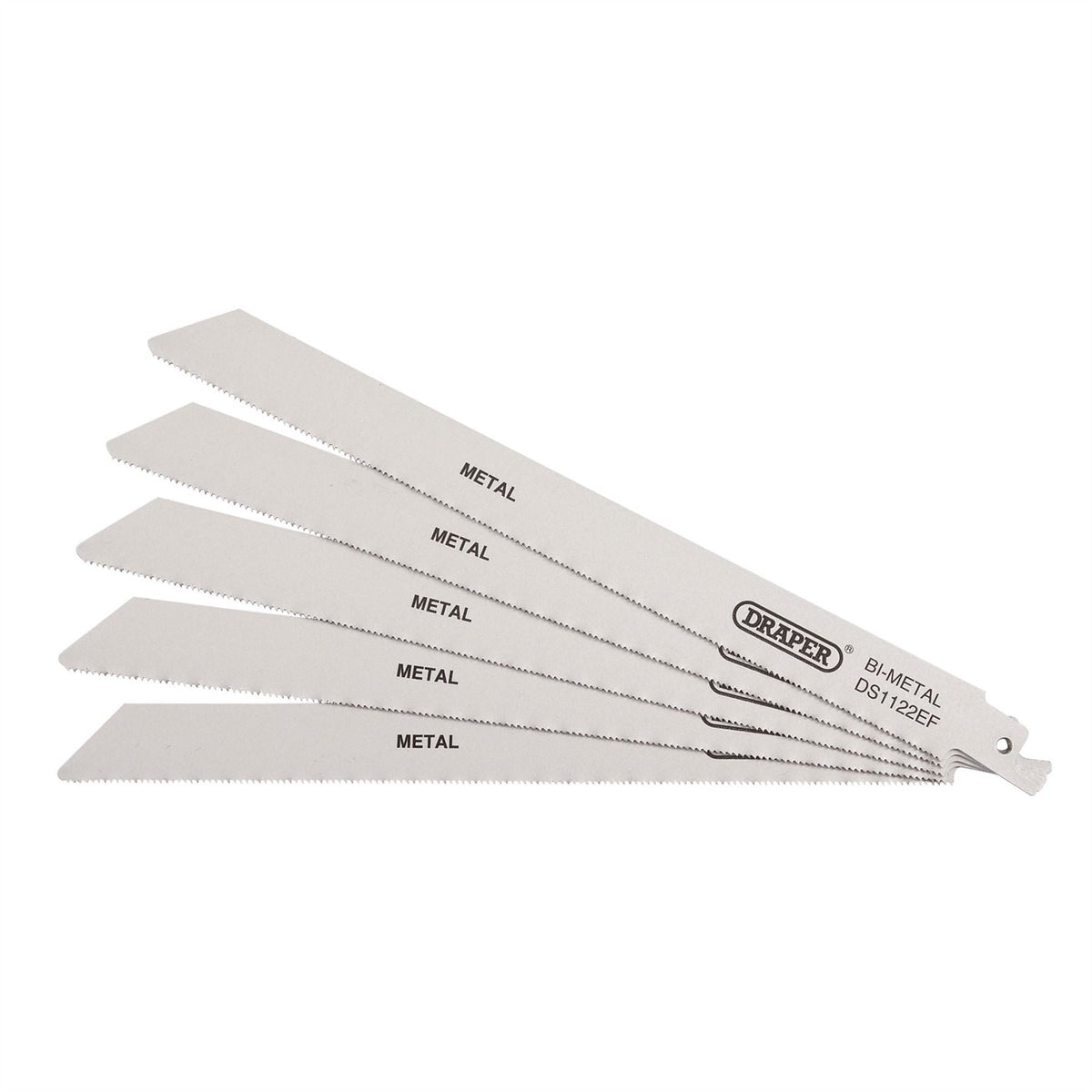 Draper Bi-metal Reciprocating Saw Blades for Metal Cutting 225mm 18tpi (Pack of 5) 38631 White Rose Tools