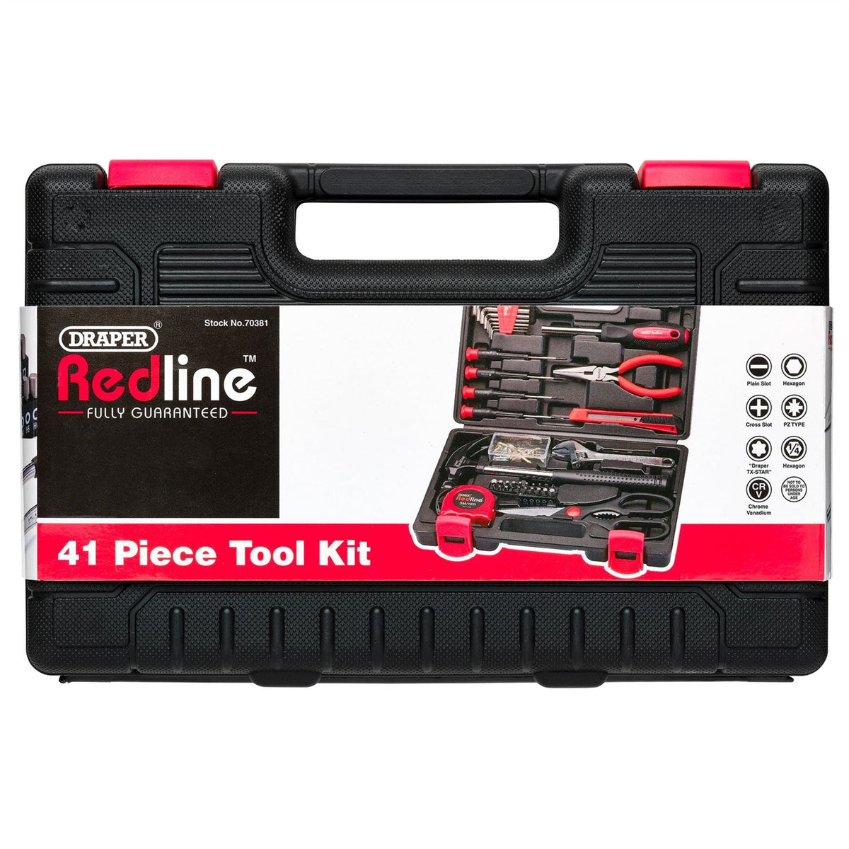 Draper Redline® DIY Essential Tool Kit (41 Piece) 70381 White Rose Tools