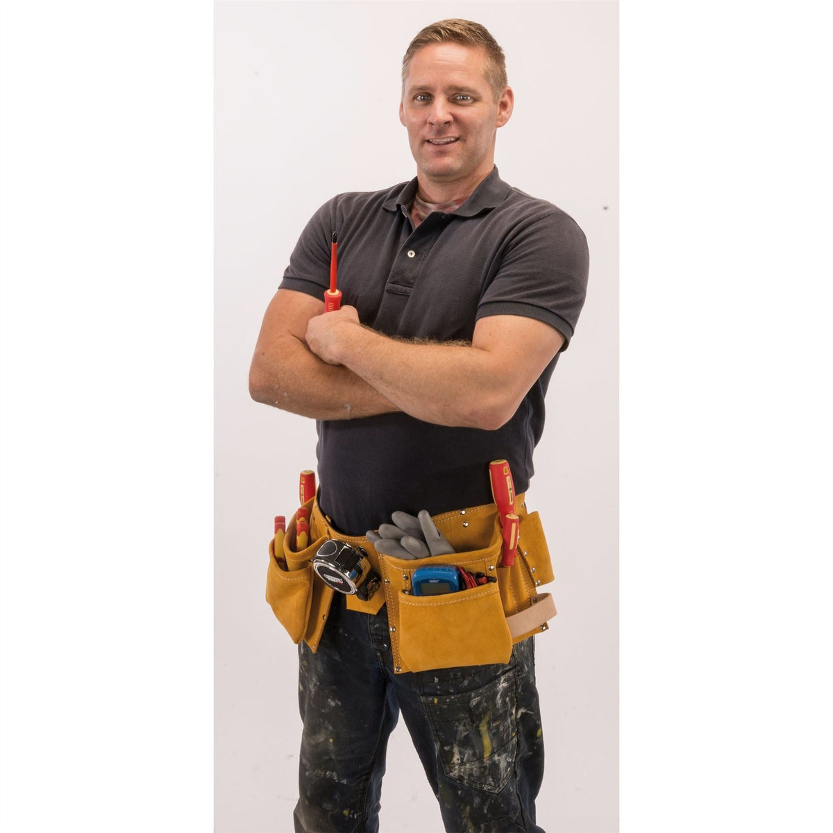 Draper Double Leather Tool Belt 72921 White Rose Tools