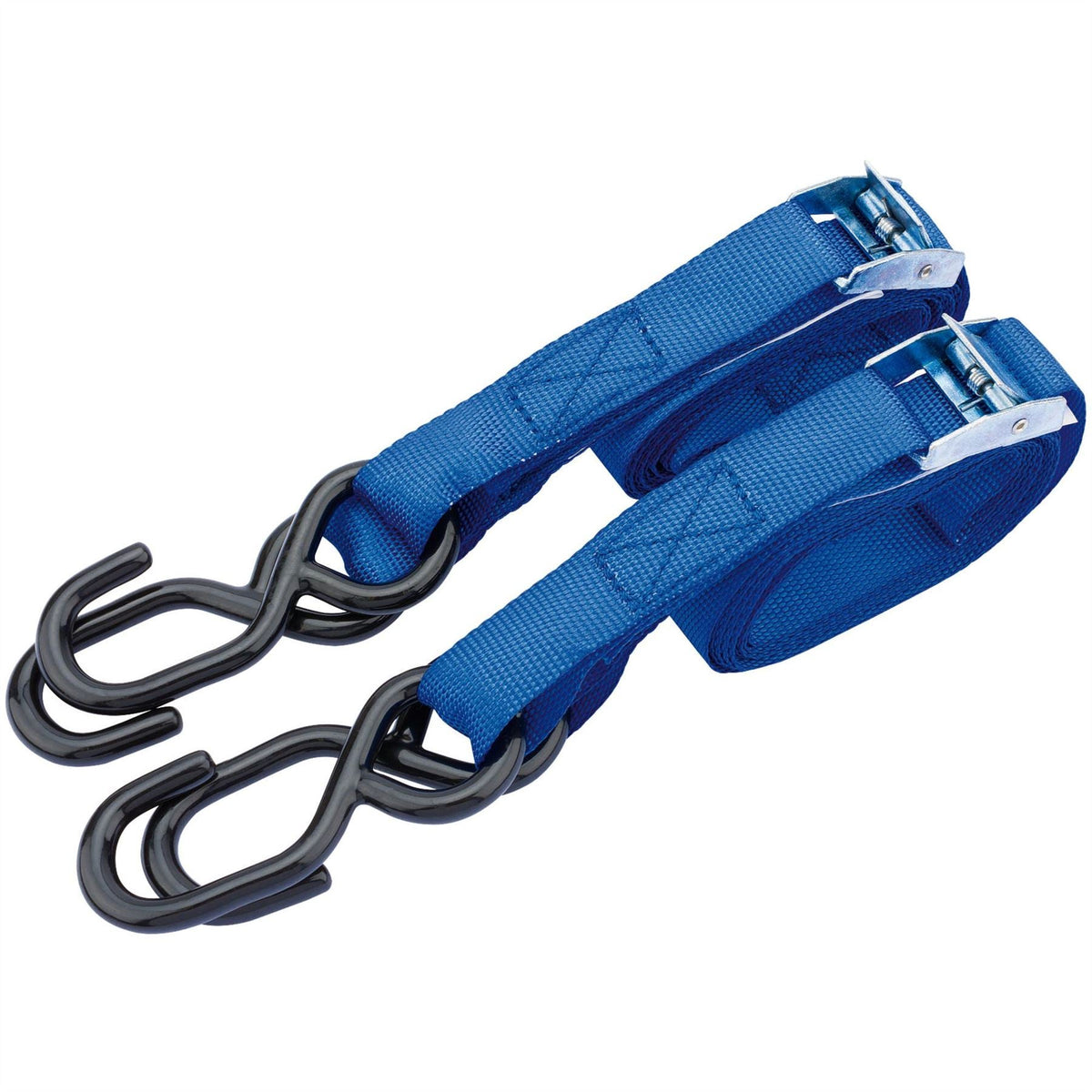 Draper Ratcheting Tie Down Straps 2.5m x 25mm 125kg (2 Piece) 60962 White Rose Tools