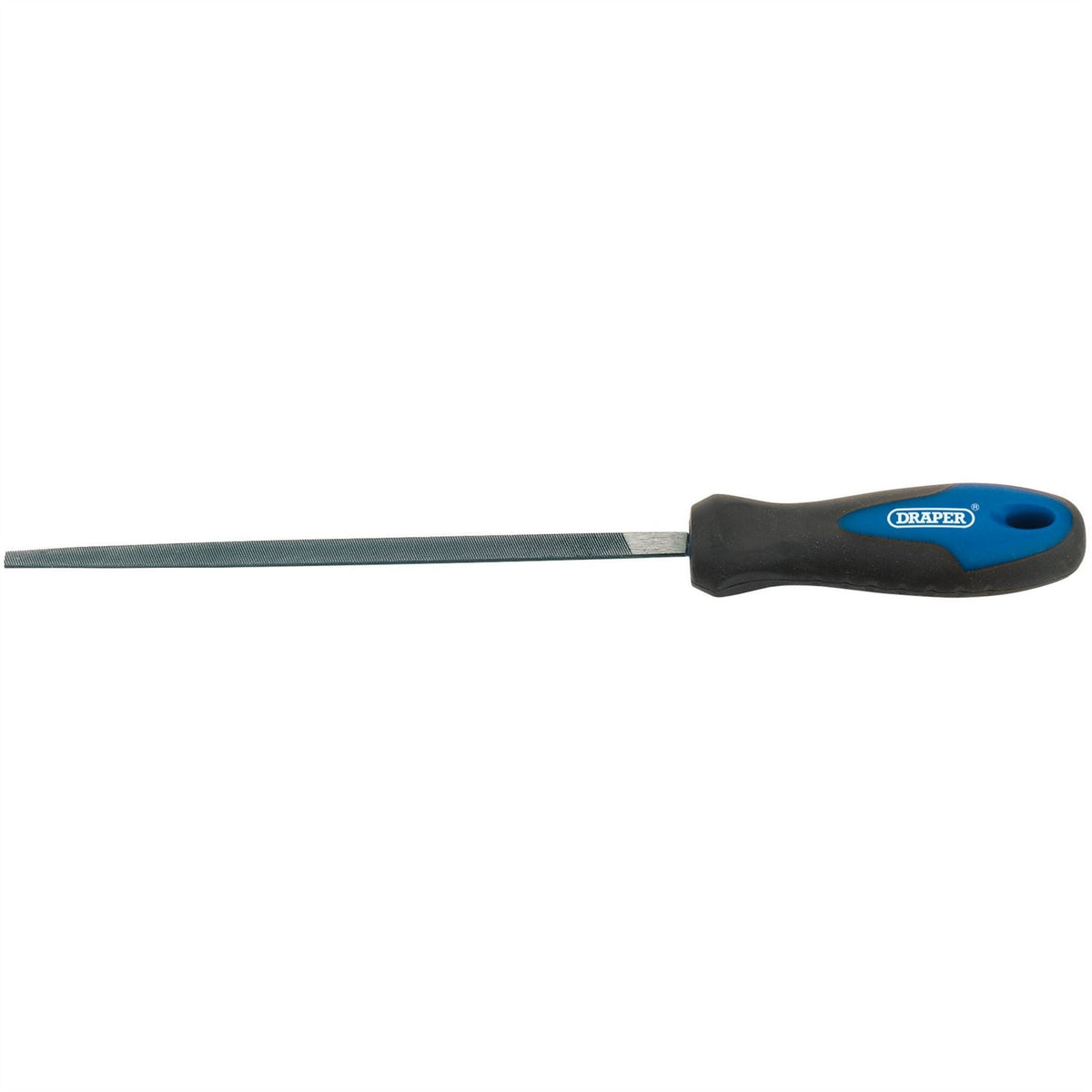 Draper Soft Grip Engineers 3 Square File and Handle 200mm 44957 White Rose Tools