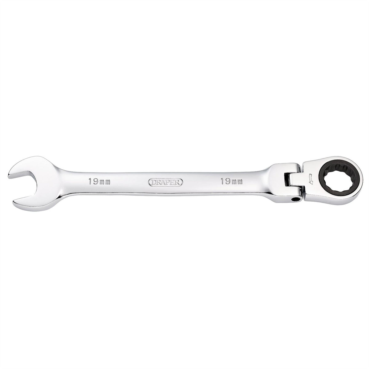 Draper HI-TORQ® Metric Flexible Head Ratcheting Combination Spanner 19mm 52021 White Rose Tools