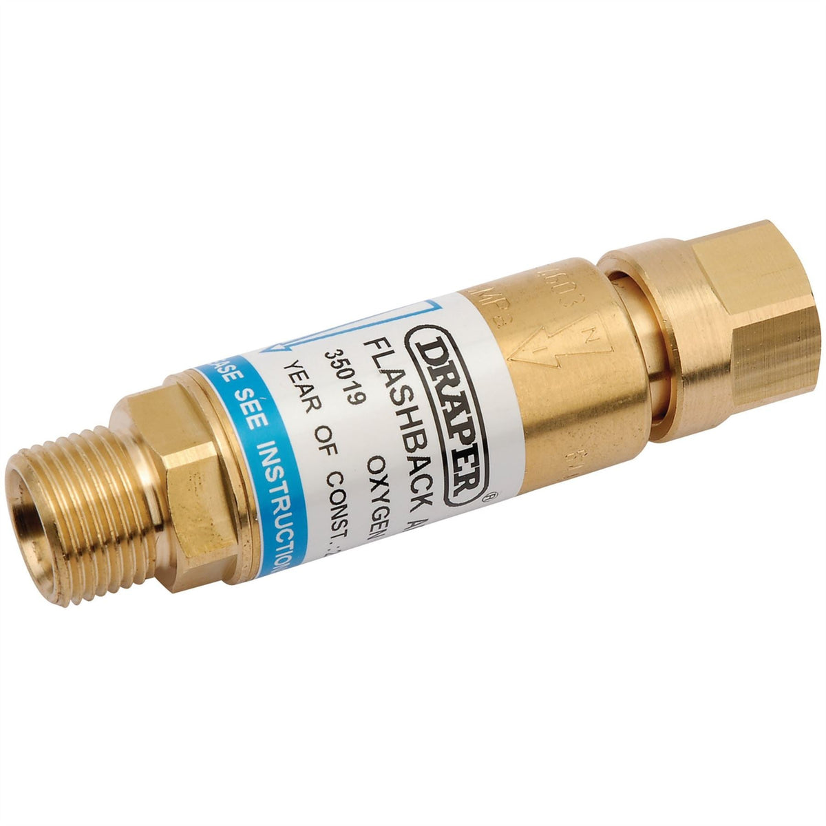 Draper In-Line Oxygen Flashback Arrestor 35019 White Rose Tools