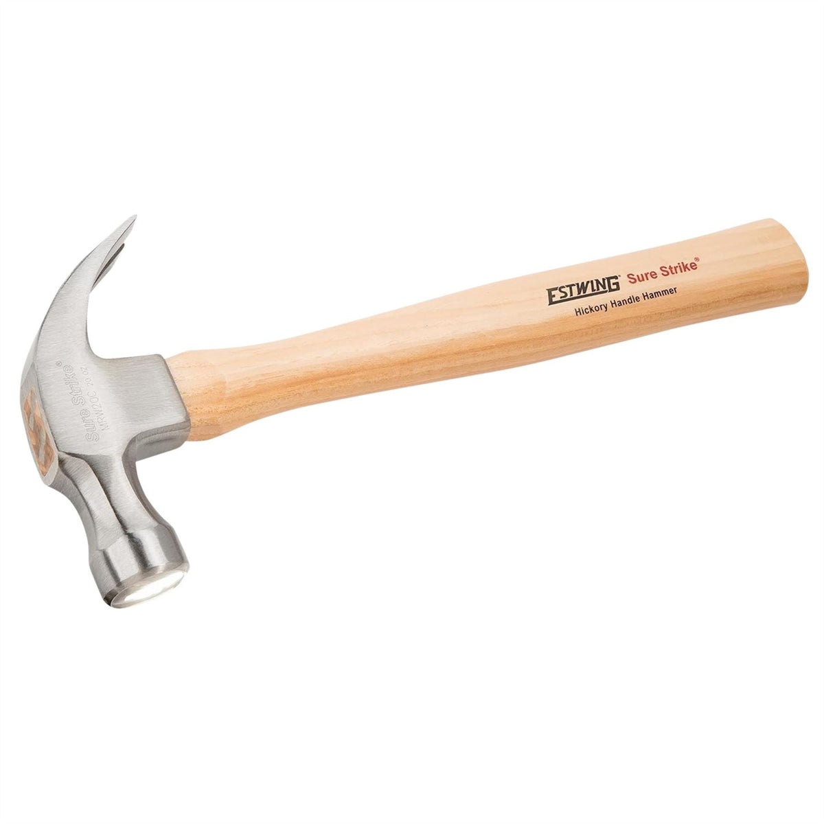 Estwing EMRW20C Sure Strike Curved Claw Hammer with Hickory Handle 20oz/570g 24087 White Rose Tools