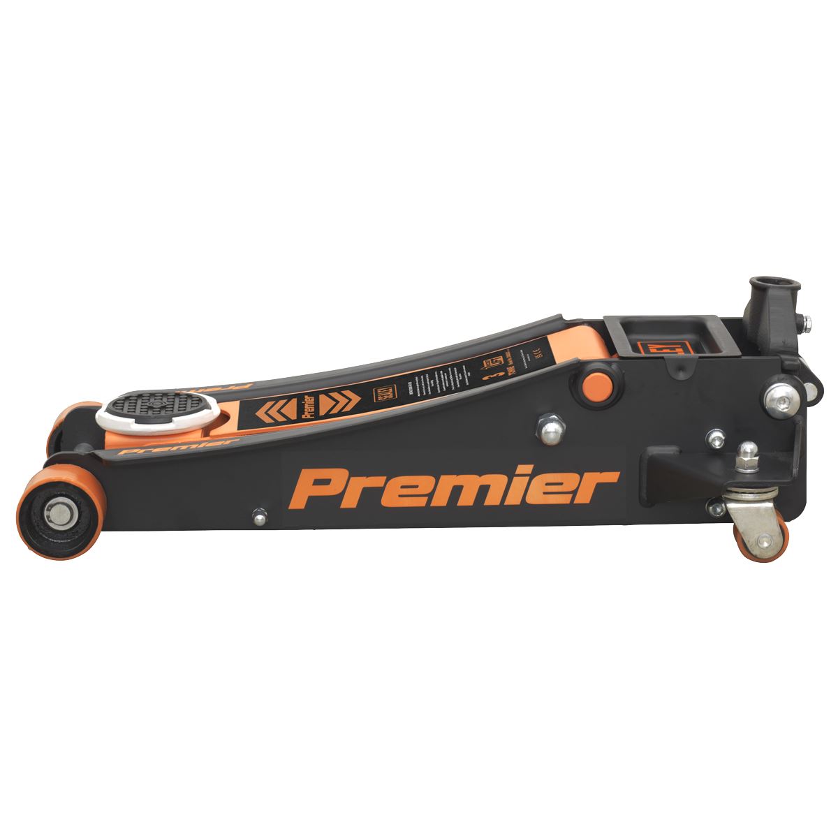 Sealey Premier Low Profile Trolley Jack with Rocket Lift 3 Tonne - Orange
