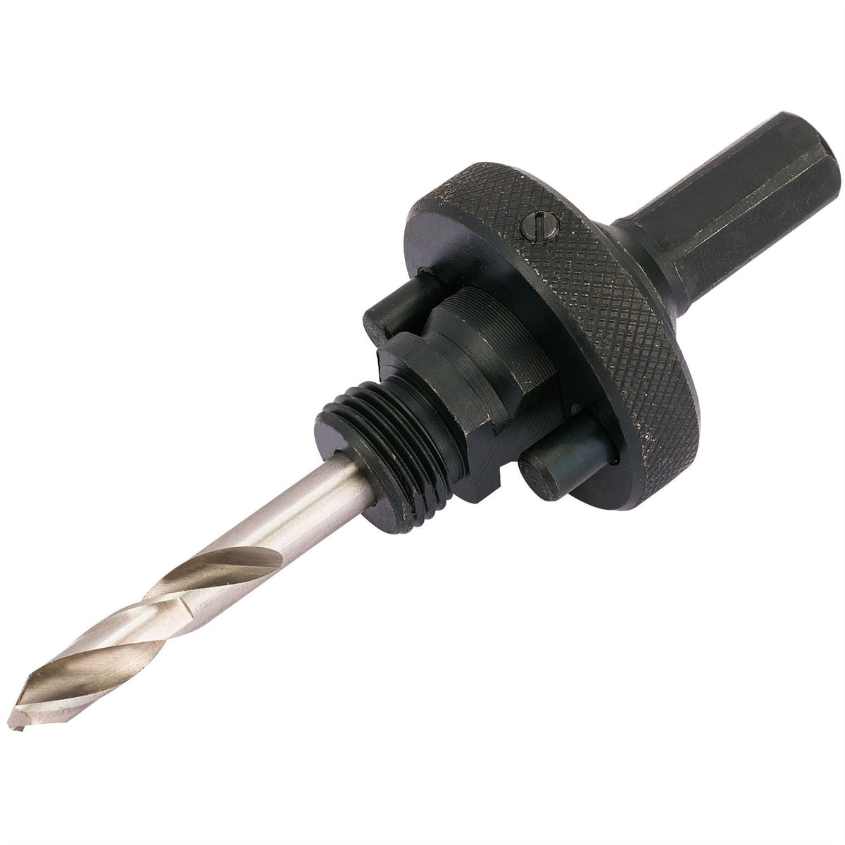 Draper Quick Release Hex. Shank Holesaw Arbor with HSS Pilot Drill for Holesaws 32 - 210mm 7/16" Thread 56402 White Rose Tools