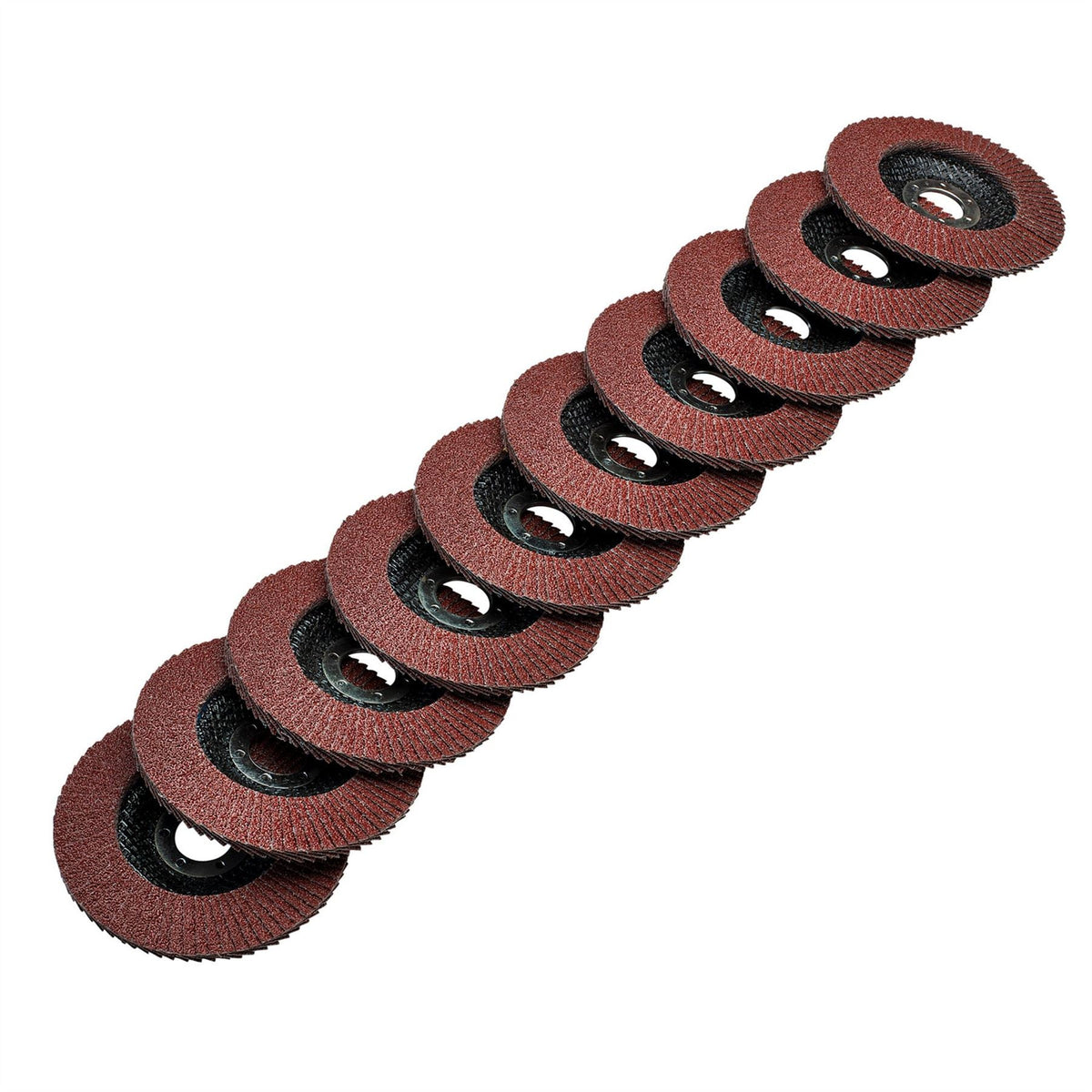Draper Aluminium Oxide Flap Discs 115 x 22.23mm 40 Grit (Pack of 10) 82961 White Rose Tools