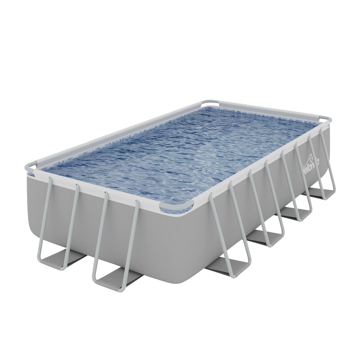 Dellonda 18ft Deluxe Steel Frame Swimming Pool, Rectangular with Filter Pump White Rose Tools