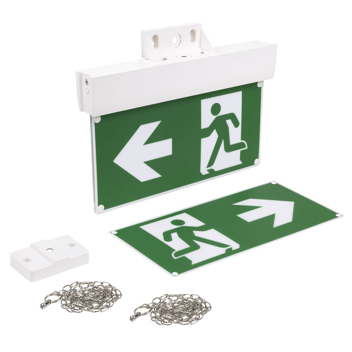 Sealey Maintained Emergency LED Fire Exit Sign White Rose Tools