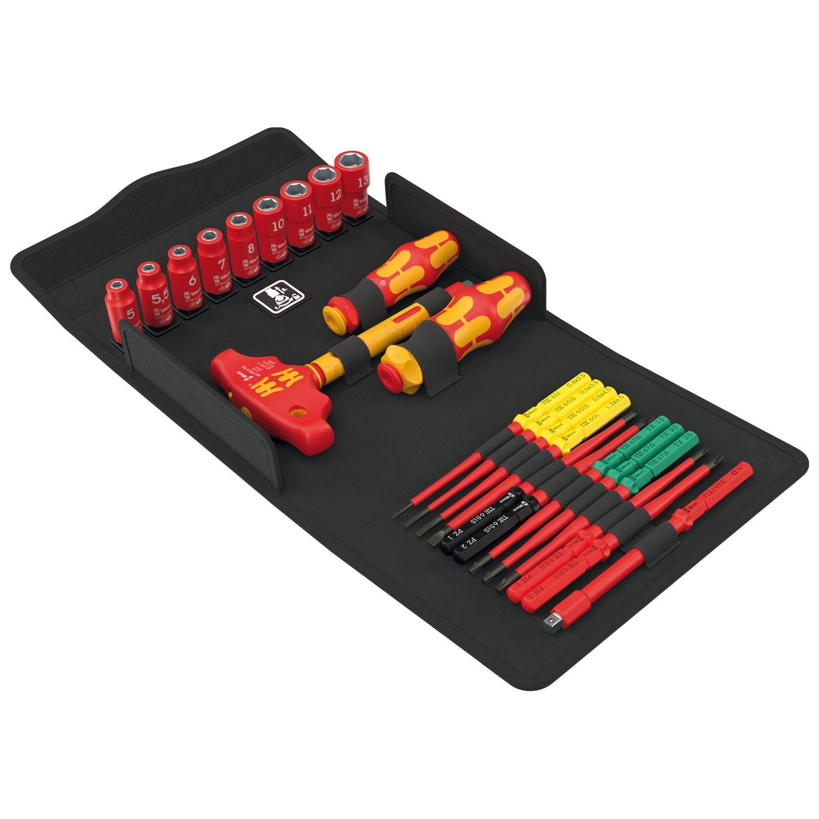 Wera VDE Screwdriver and Socket Set Kraftform Kompakt VDE 24 Allrounder Set 1 25 Pieces