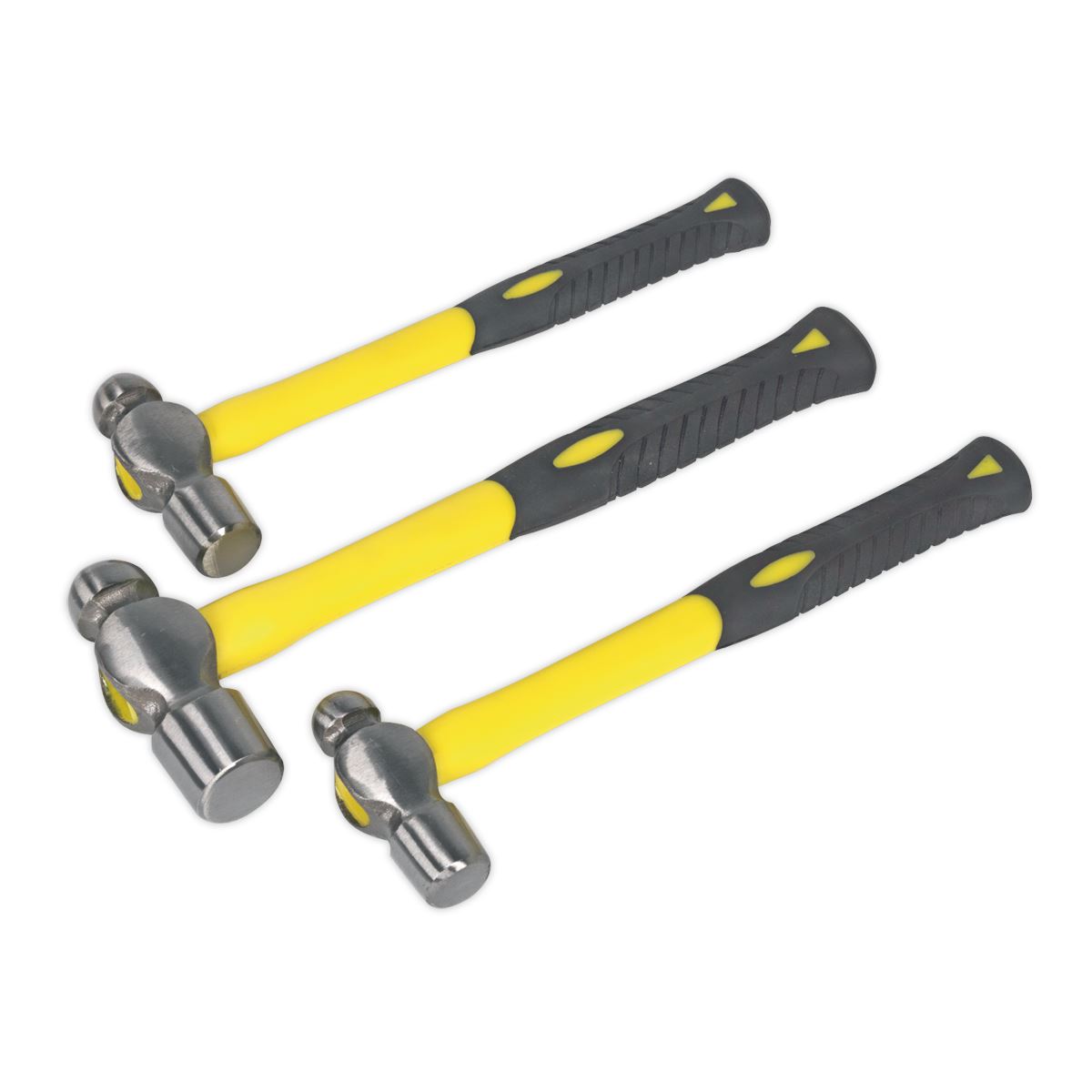 Sealey Premier Ball Pein Hammer Set 3pc with Fibreglass Shafts