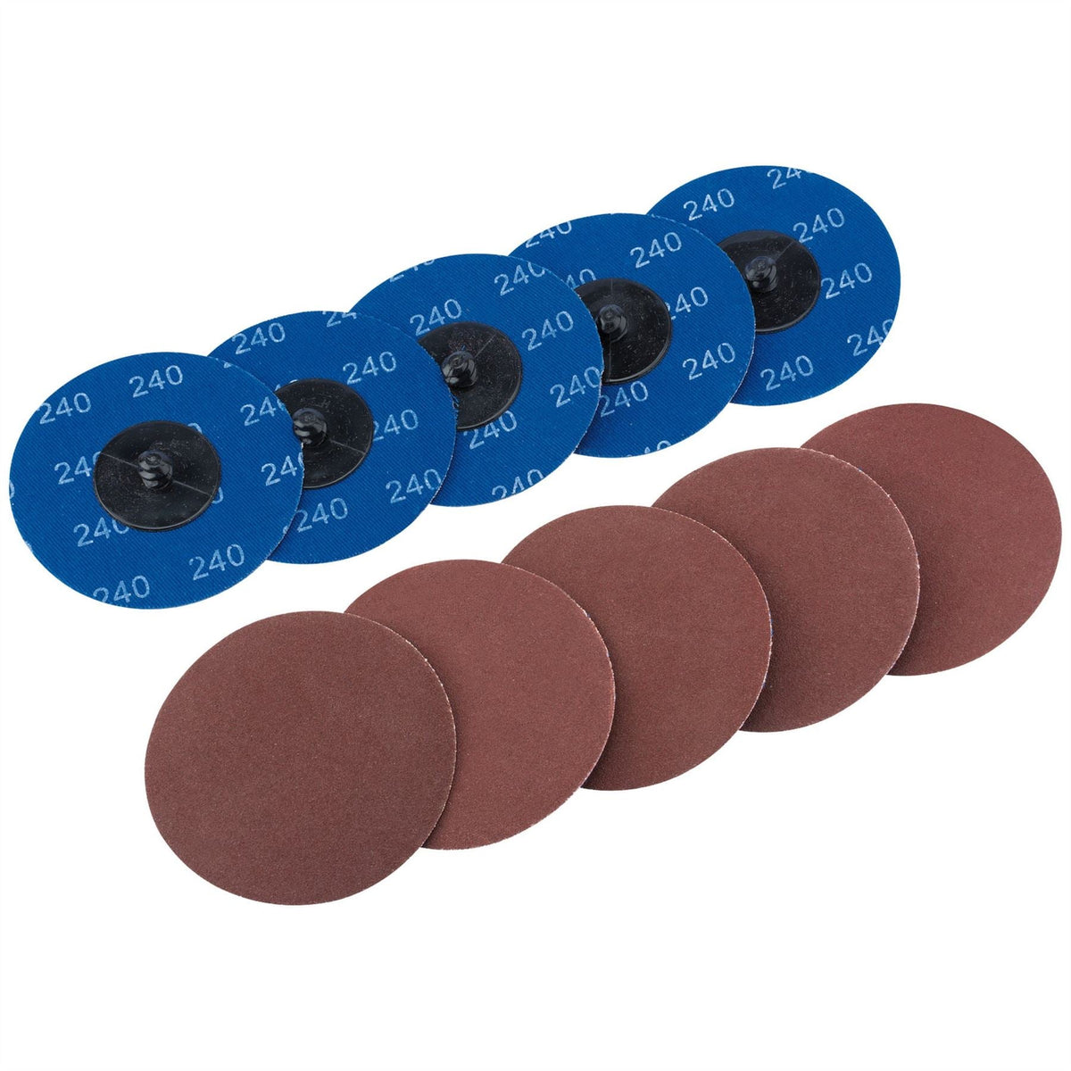 Draper Aluminium Oxide Sanding Discs 75mm 240 Grit (Pack of 10) 75619 White Rose Tools