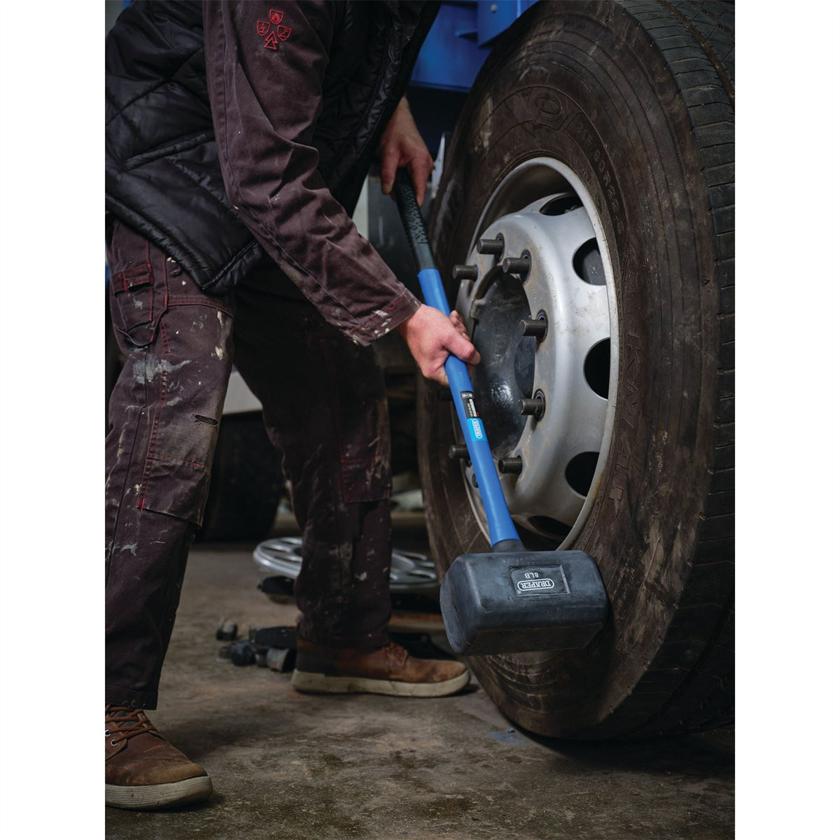 Draper Rubber Dead Blow Hammer with Fibreglass Shaft 3.6kg/8lb 74318 White Rose Tools