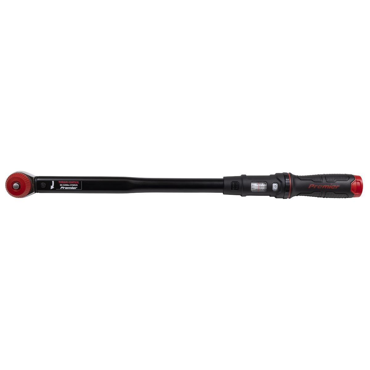 Sealey Premier Black Calibrated Micrometer Torque Wrench with 1/2"Sq Push-Through Drive 60-320Nm White Rose Tools