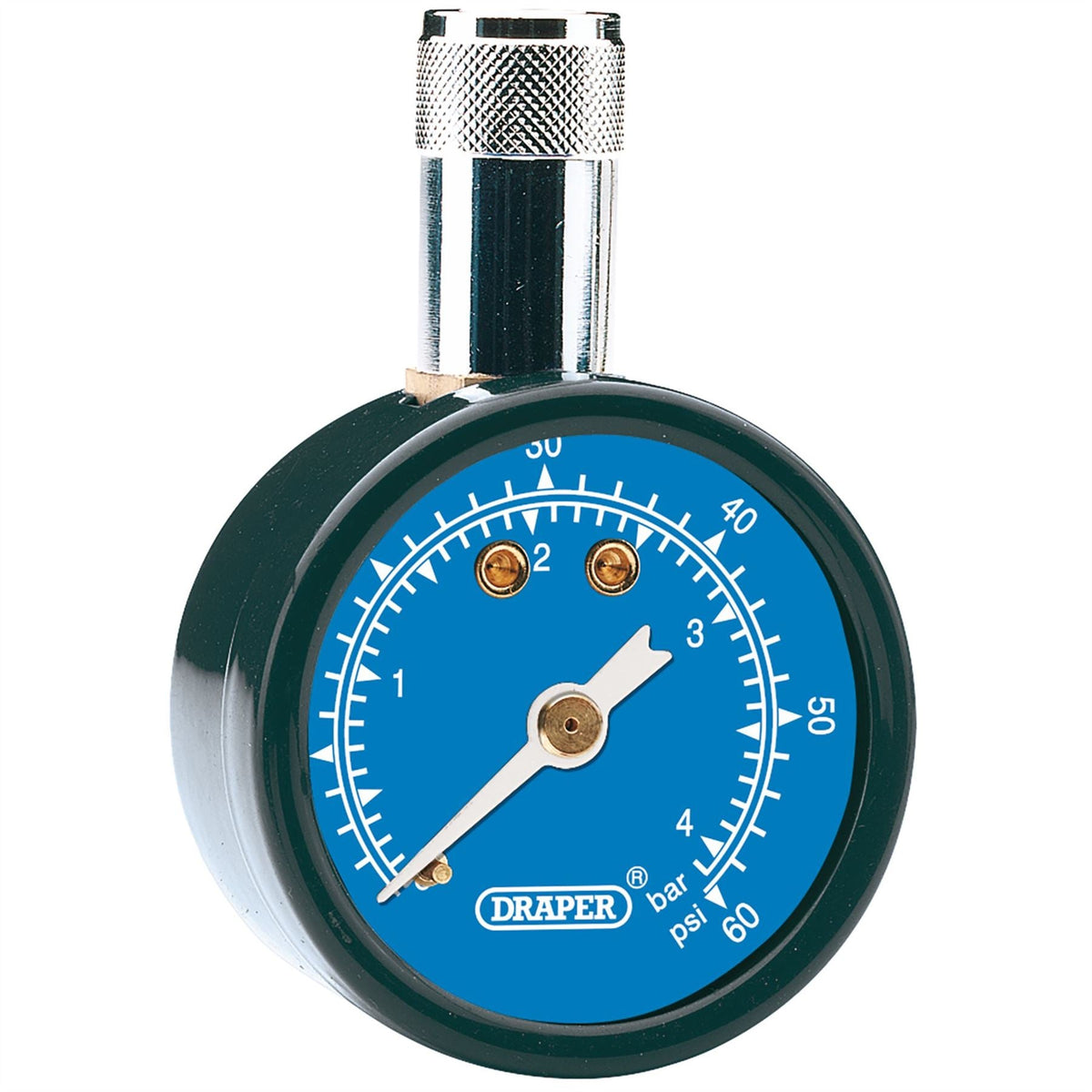 Draper Tyre Pressure Gauge TPG101 0 - 60psi 0 - 4 bar 69923 White Rose Tools