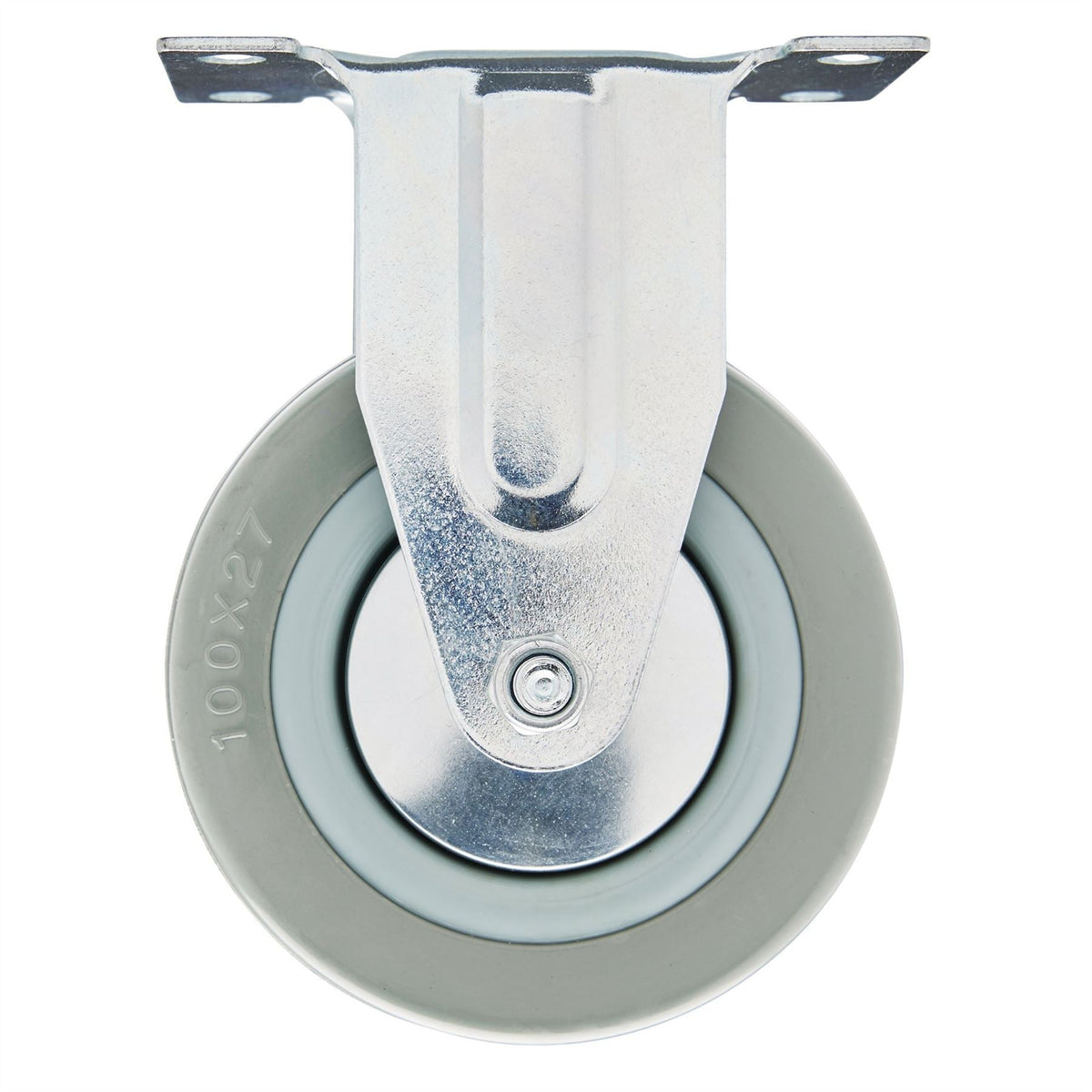 Draper Fixed Plate Fixing Rubber Castor 100mm Diameter S.W.L. 80kg 65482 White Rose Tools