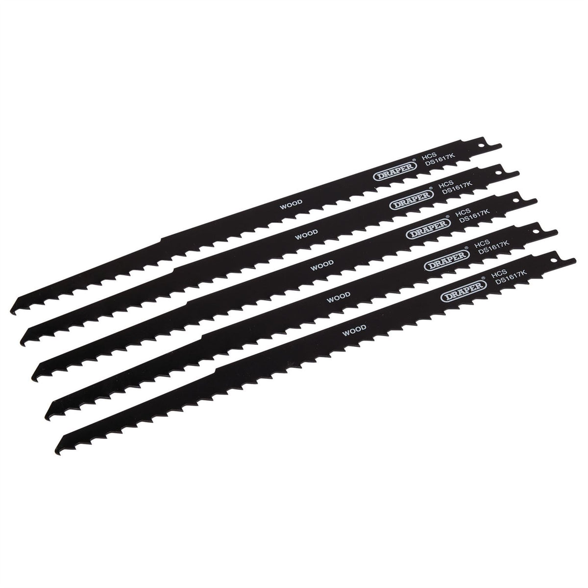 Draper Reciprocating Saw Blades for Pruning & Coarse Wood & Plastic Cutting 300mm 3tpi (Pack of 5) 42615 White Rose Tools