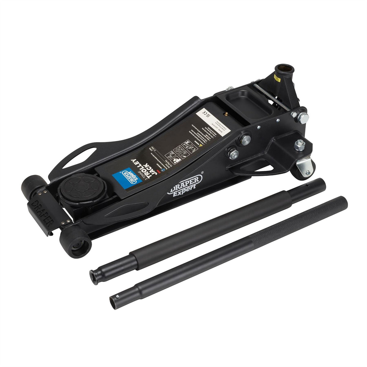Draper Expert Professional Low Profile Fast Lift Garage Trolley Jack 3 Tonne Black 28464 White Rose Tools