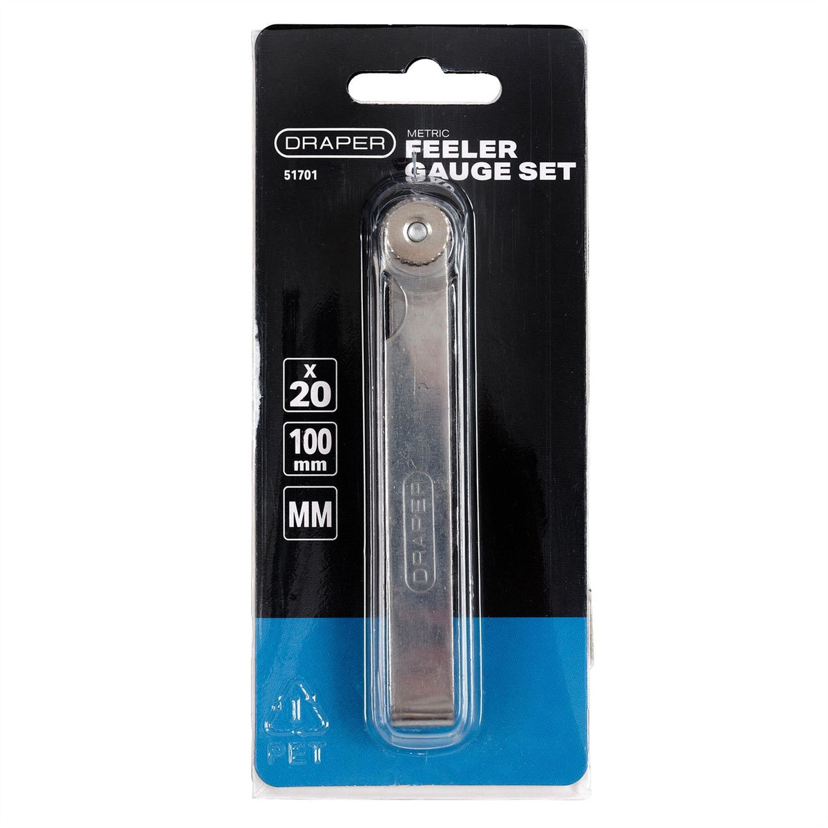 Draper 20 Blade Metric Feeler Gauge Set 51701 White Rose Tools