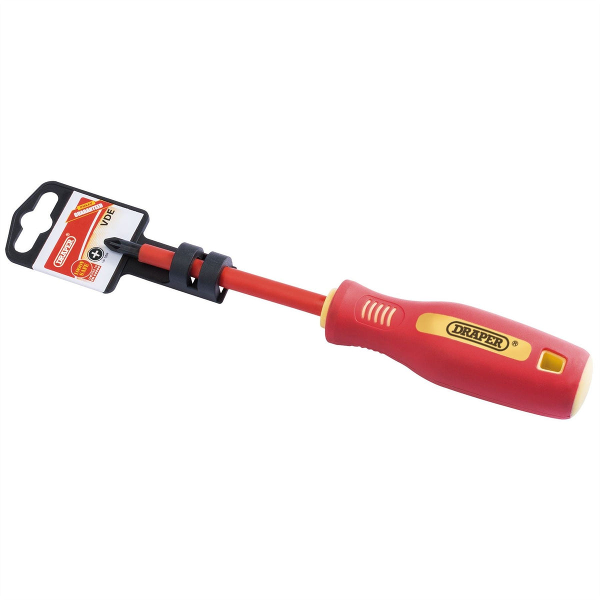 Draper Fully Insulated Soft Grip Cross Slot Screwdriver No.2 x 100mm 46529 White Rose Tools