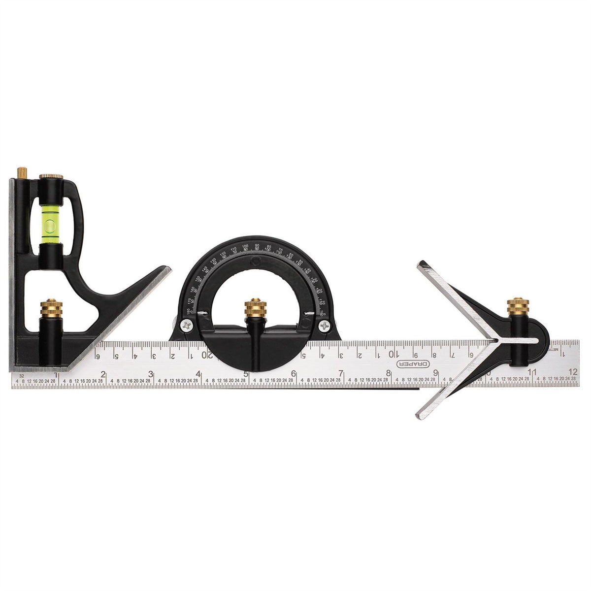 Draper Combination Square with Centre Head and Protractor 300mm 34704 White Rose Tools