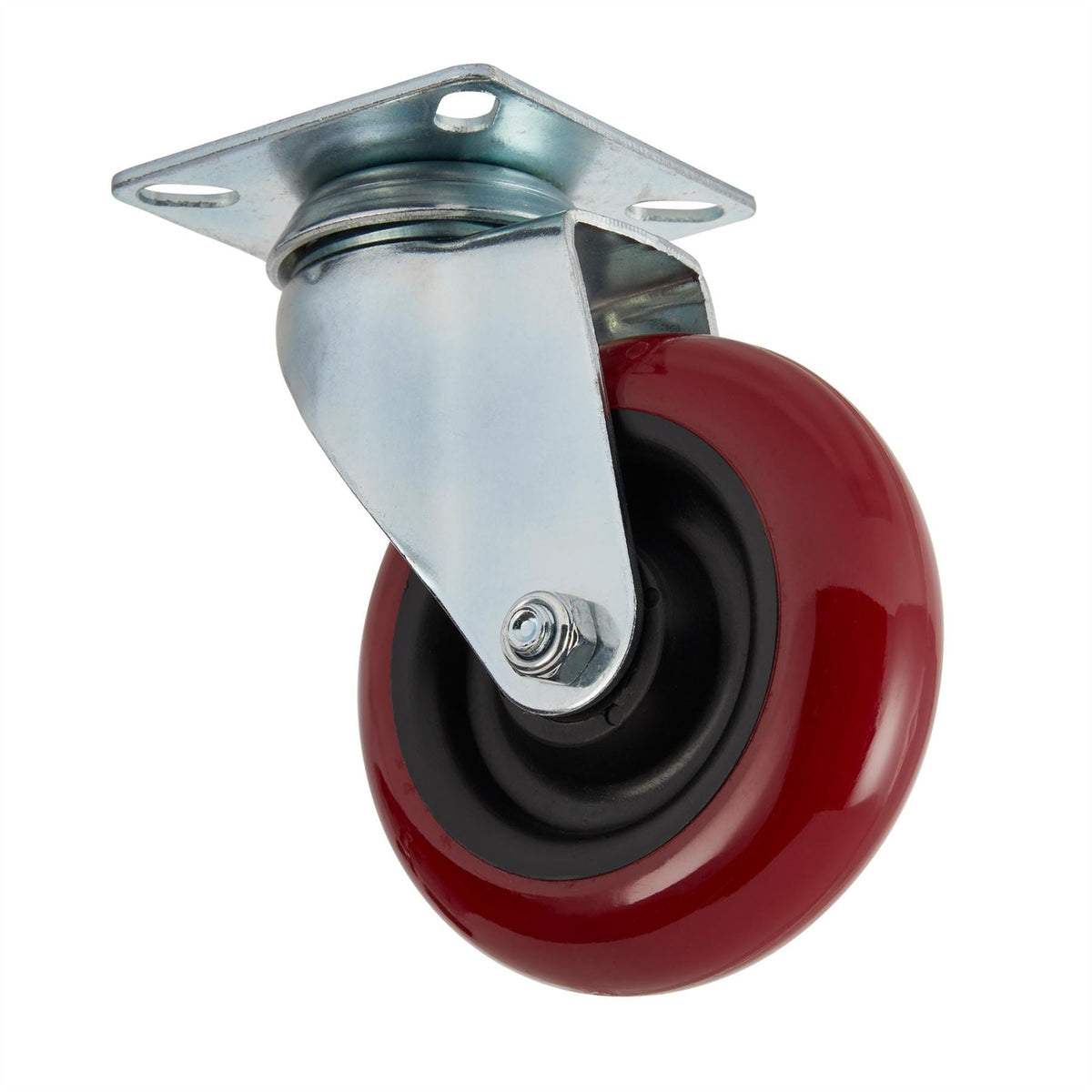 Draper Polyurethane Wheeled Swivel Plate Castor 100mm Diameter S.W.L. 125kg 65518 White Rose Tools