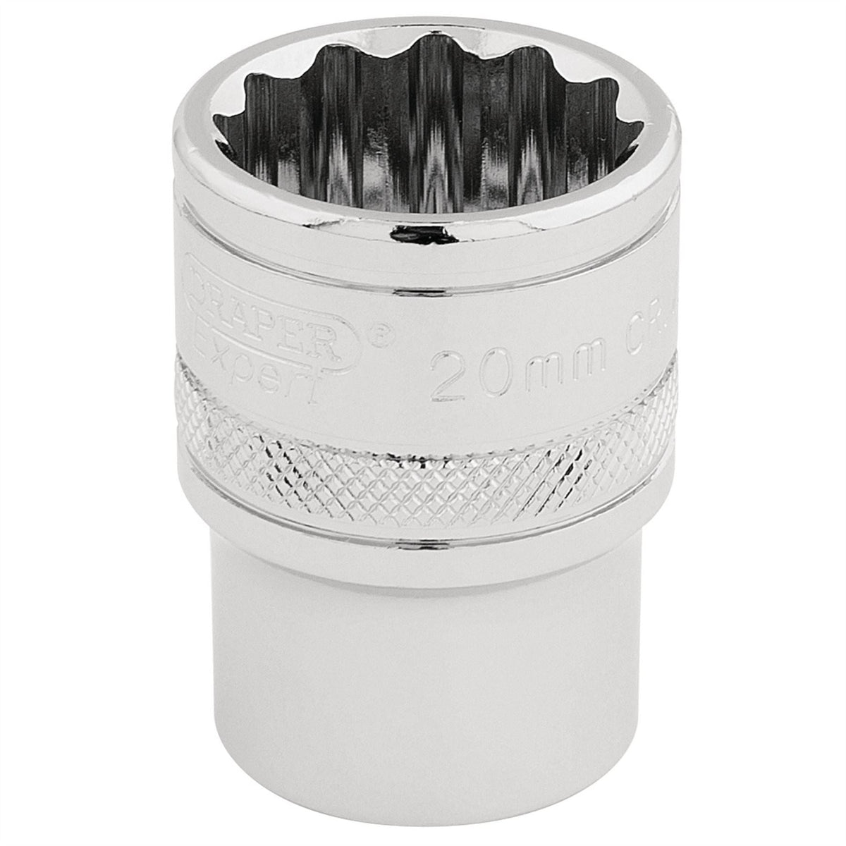 Draper Expert HI-TORQ® 12 Point Socket 1/2" Sq. Dr. 20mm 33289 White Rose Tools