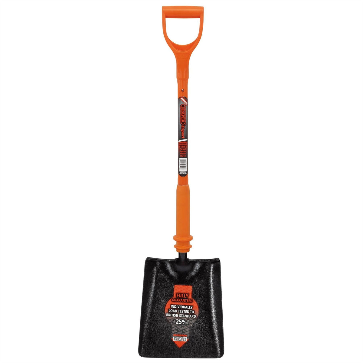 Draper Expert Fully Insulated Contractors Square Mouth Shovel 75168 White Rose Tools