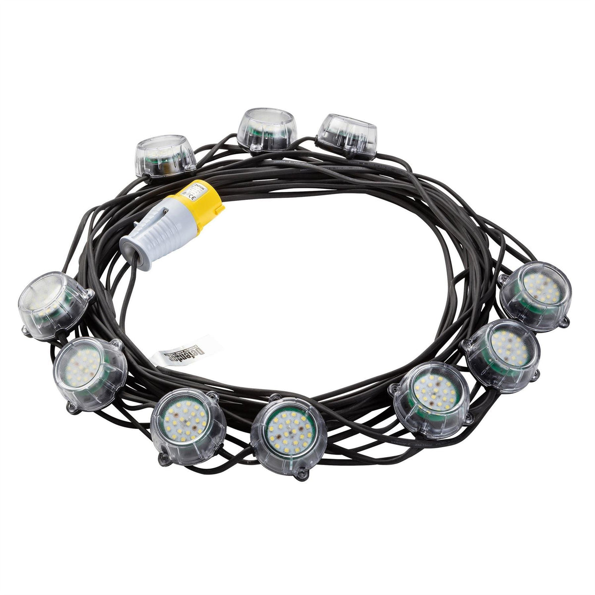 Defender E89354 110V 50W Heavy Duty LED Encapsulated Festoon String Lights 22m 34747 White Rose Tools