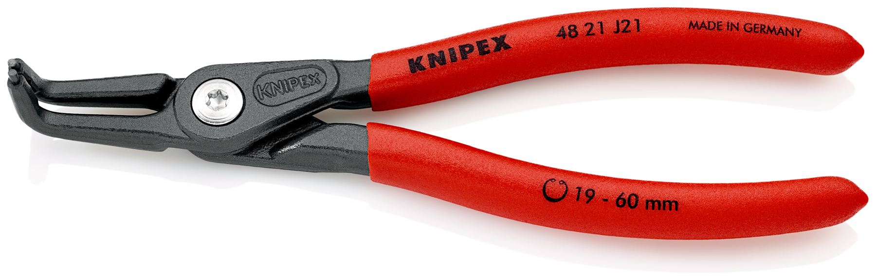 KNIPEX Precision Circlip Pliers for Internal Circlips in Bore Holes 90° Angled 165mm 1.8mm Diameter Tips 40 21 J21