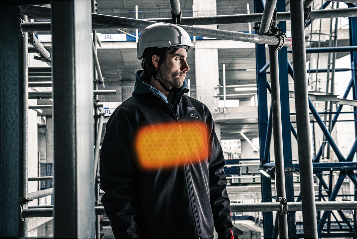 Milwaukee M12 HEXON Heated Jacket Toughshell M12 HJ6 - Choose Size and Colour White Rose Tools