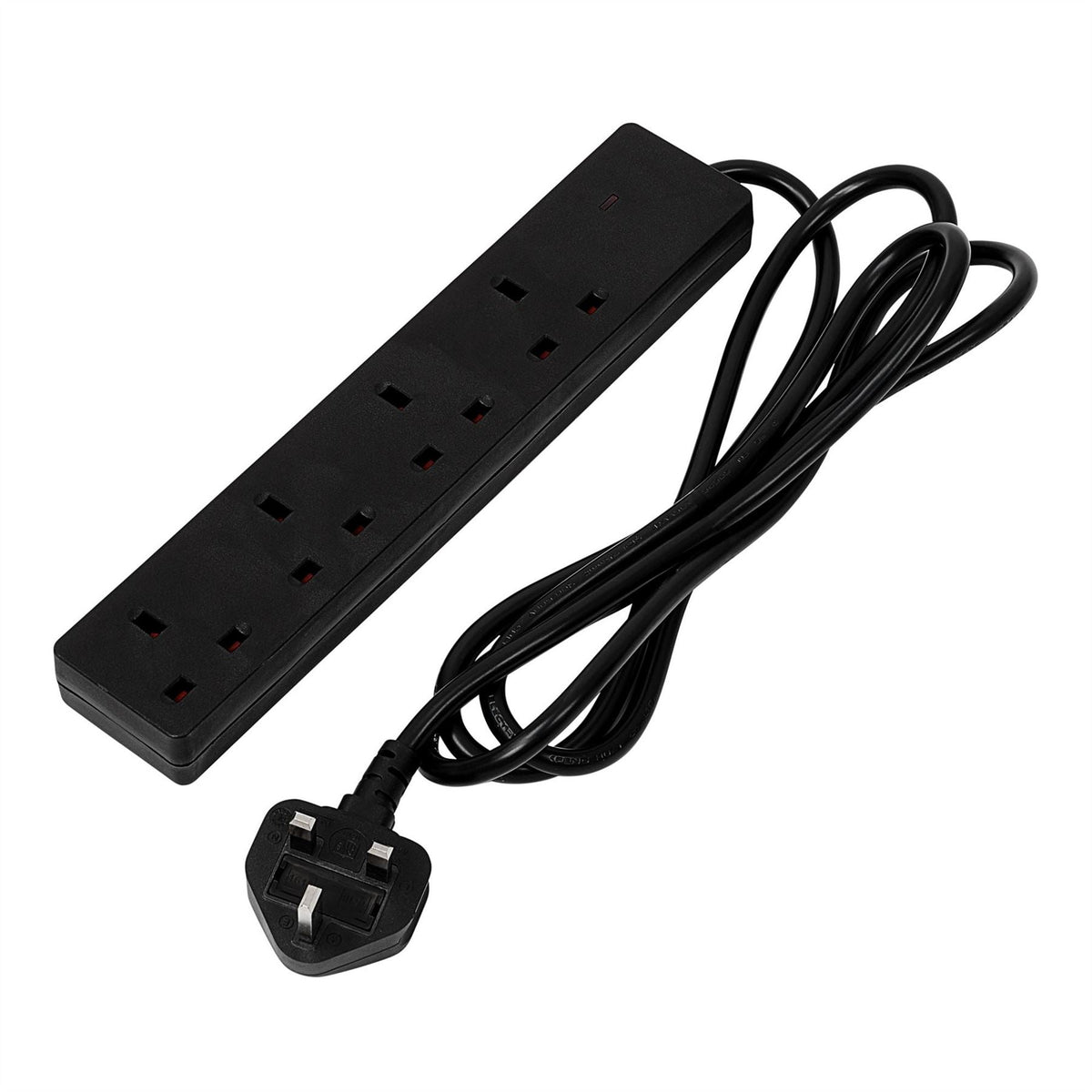 Draper 4 Way Black Extension Lead 2m 30909 White Rose Tools
