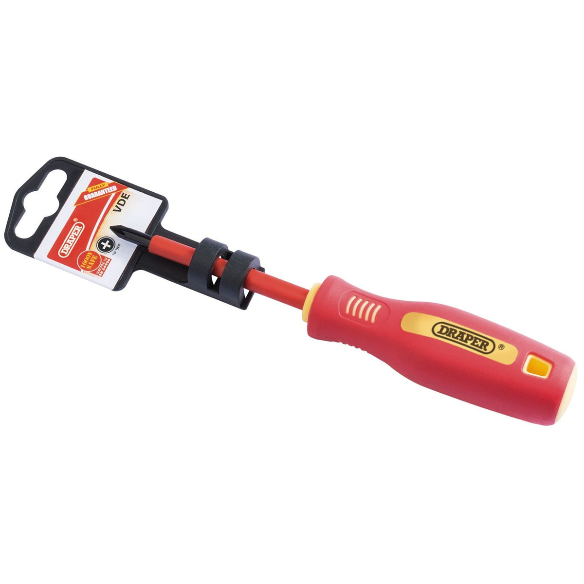 Draper Fully Insulated Soft Grip Cross Slot Screwdriver No.1 x 80mm 46528 White Rose Tools