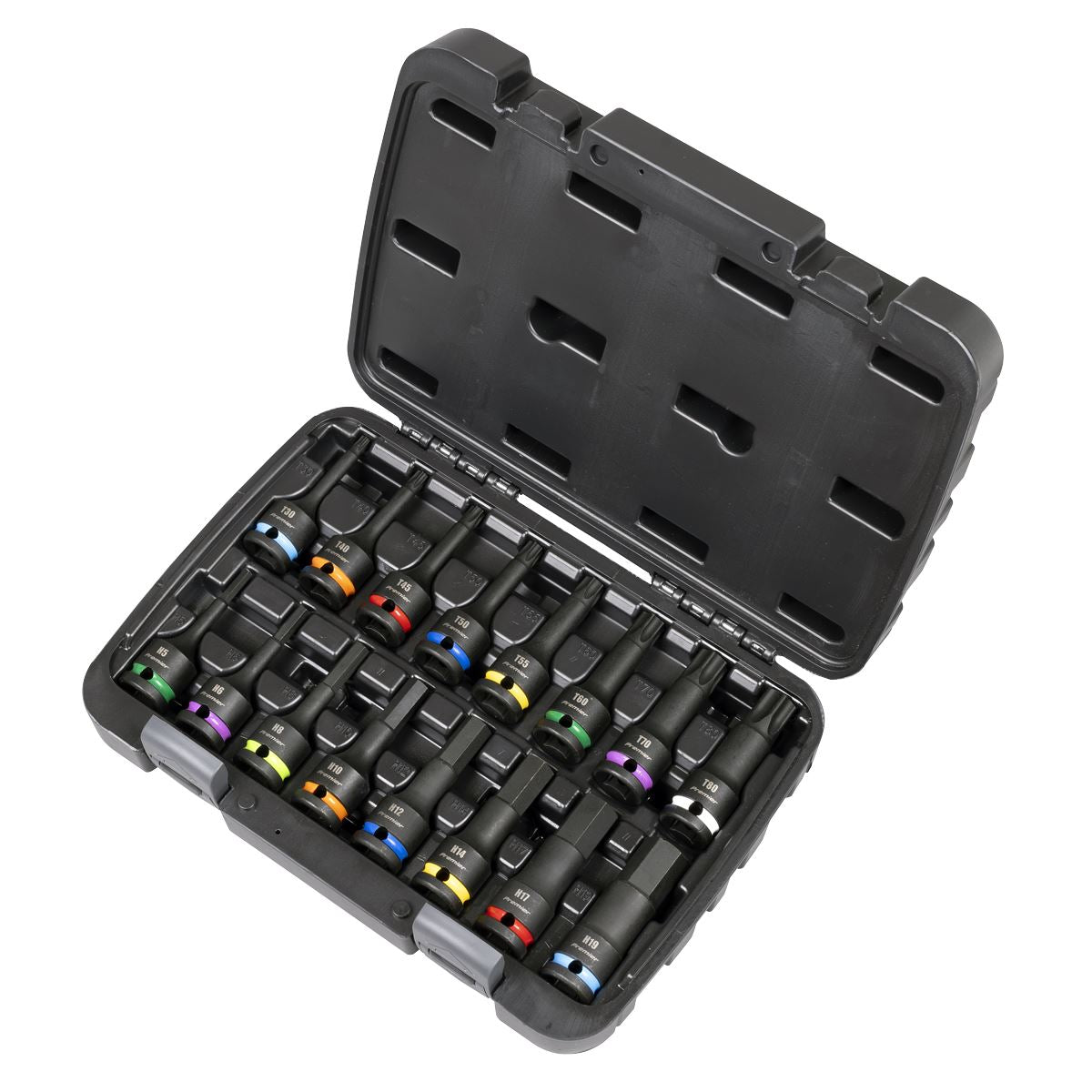 Sealey Premier Hex & TRX-Star* Impact Socket Bit Set 1/2"Sq Drive 16pc White Rose Tools