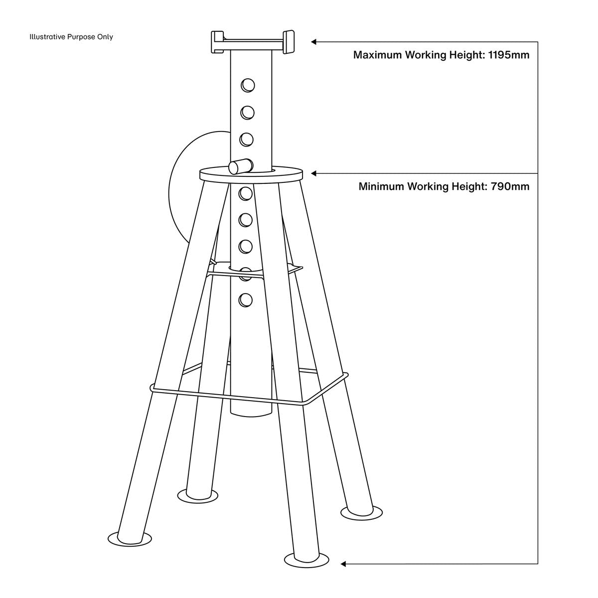 Sealey Premier Premier Axle Stands (Pair) 10 Tonne Capacity per Stand High Level