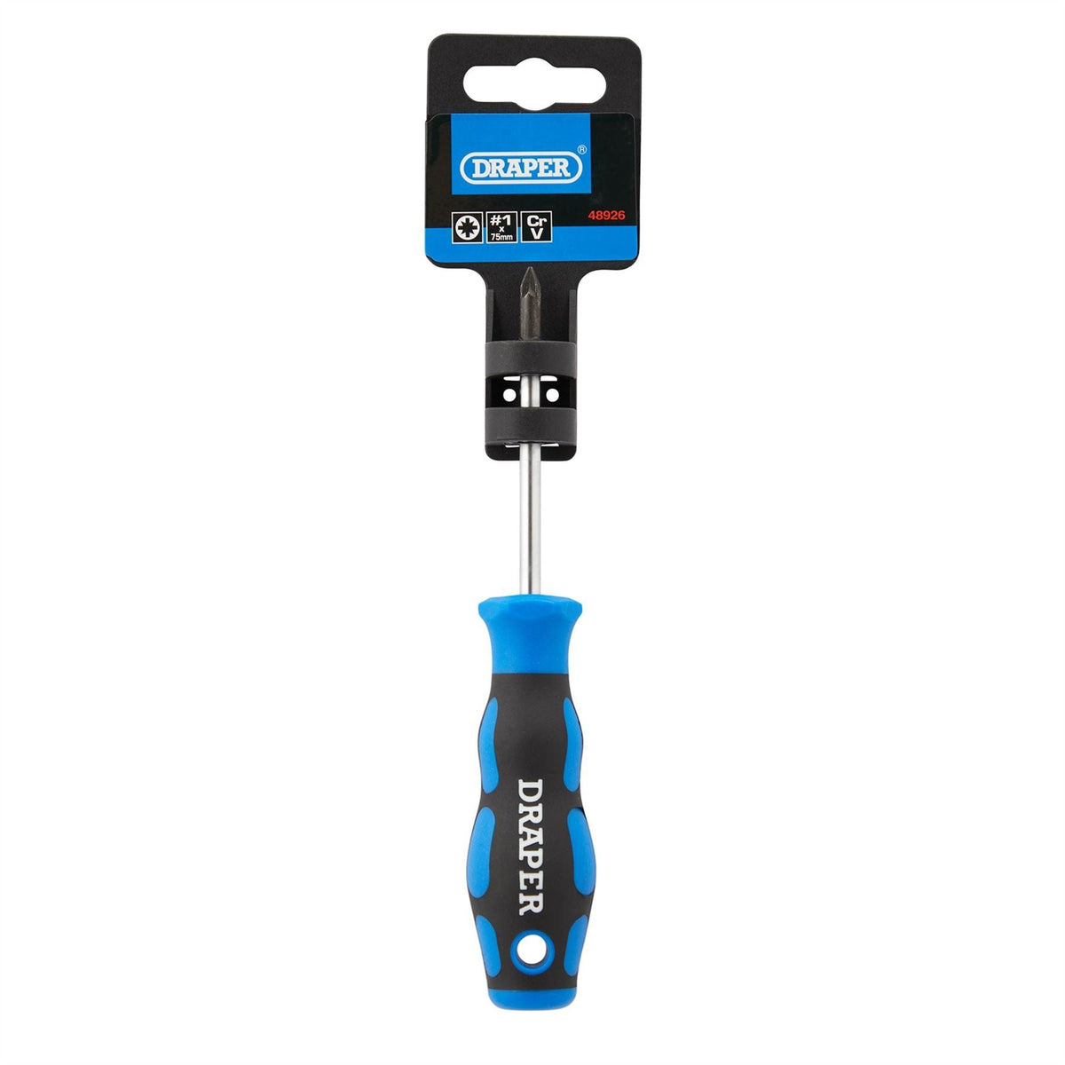 Draper Soft Grip PZ TYPE Screwdriver No.1 x 75mm 48926 White Rose Tools