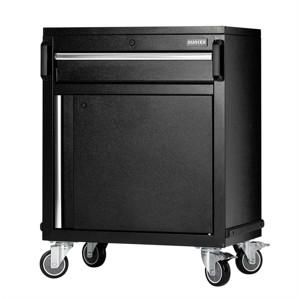 BUNKER Modular Power Tool Mobile Cabinet 1 Drawer 1 Door 646mm 23687 White Rose Tools